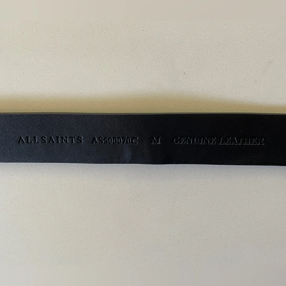 All Saints Black Leather Belt - Picture 9 of 11